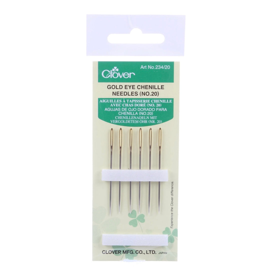 Clover Gold Eye Chenille Needles Size 20