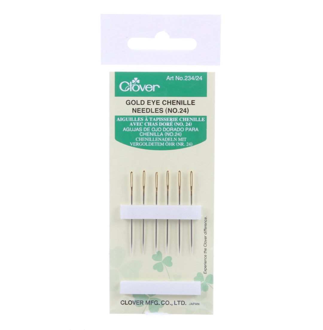 Clover Gold Eye Chenille Needles Size 24
