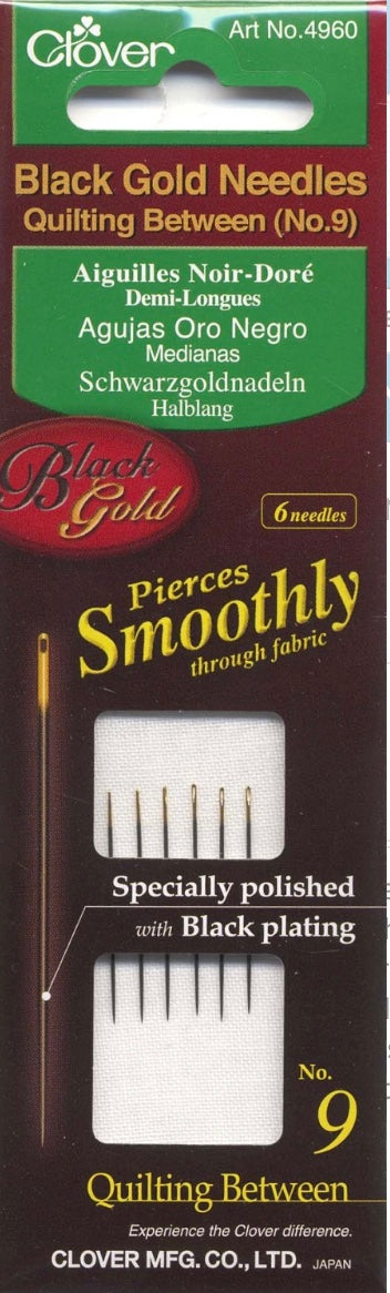 Clover Black Gold Between / Quilting Needle Size 9