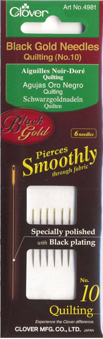 Clover Black Gold Between / Quilting Needle Size 10