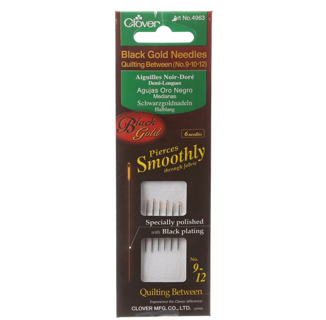 Clover Black Gold Between / Quilting Needle Size 9-12