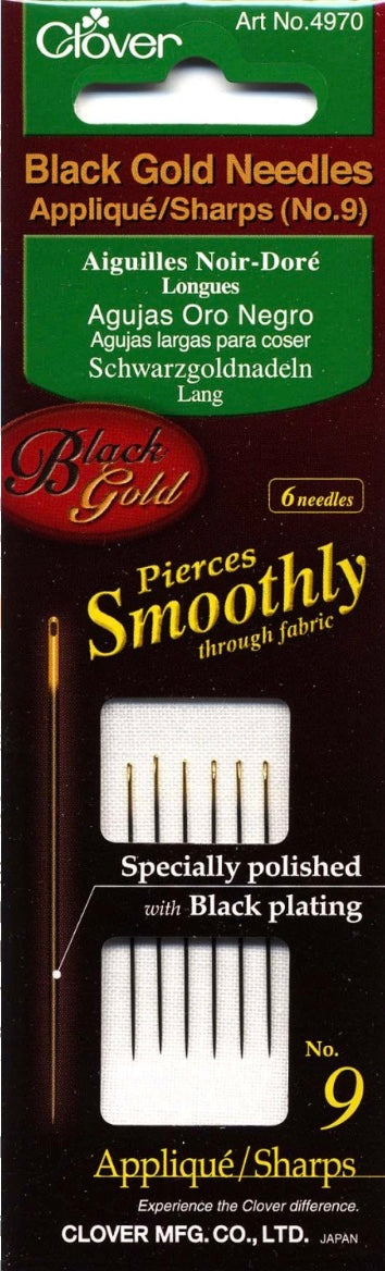 Clover Black Gold Sharps Needle Size 9