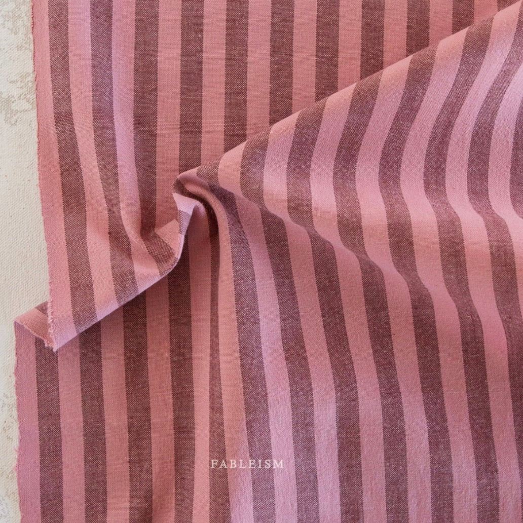 Sun Stripes by the 1/4 Yard - Pink Wine