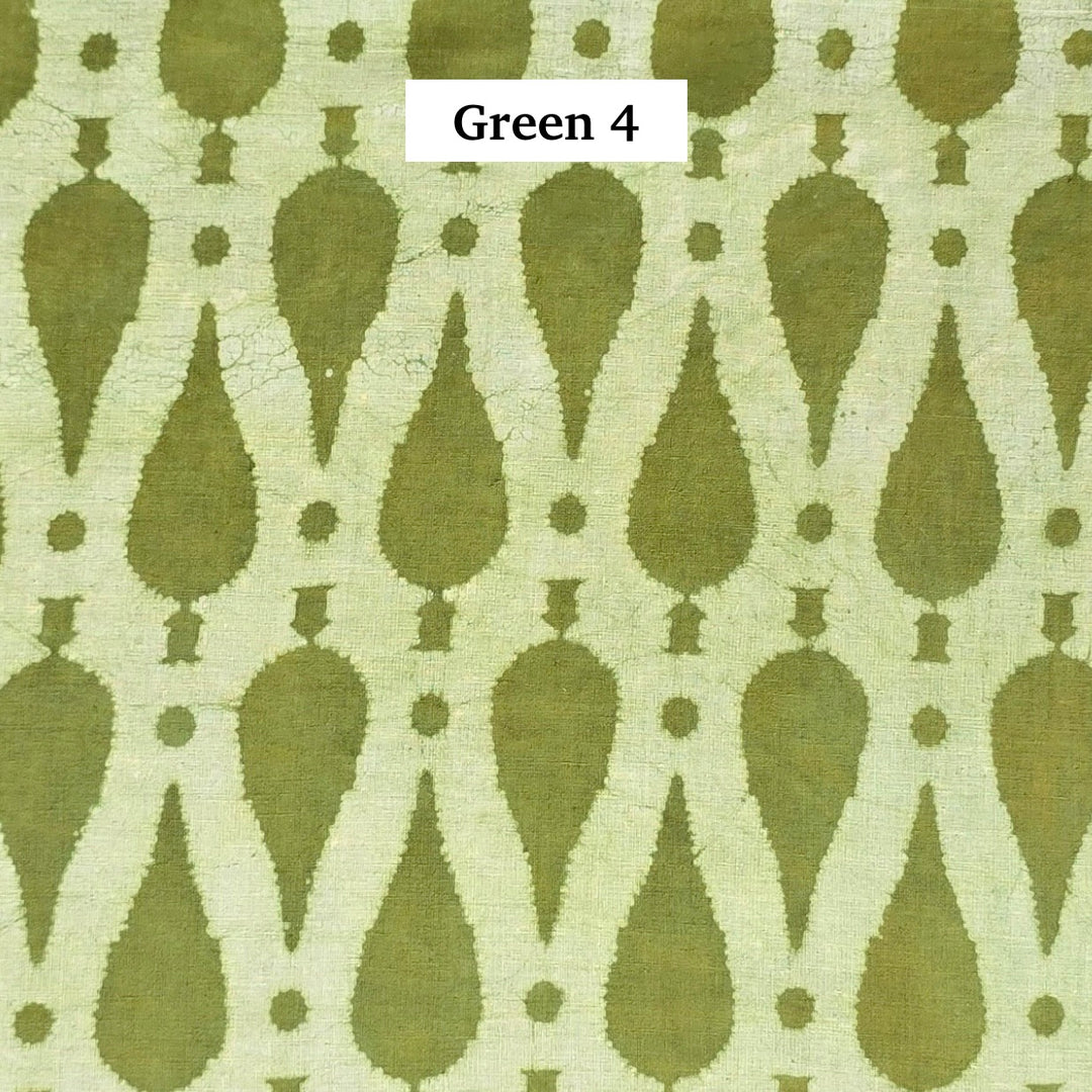 Block Printed Indian Cotton Fabric by the 1/4 Yard - Green 4