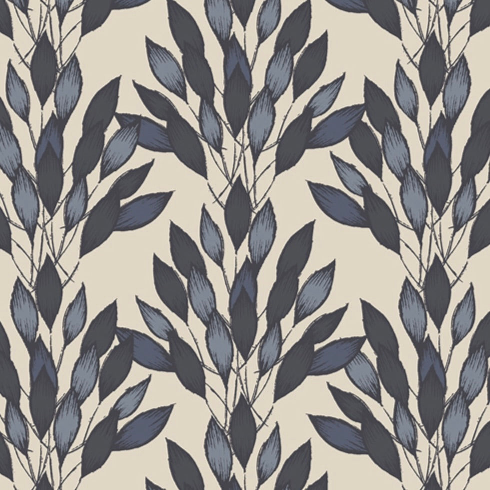 Haven Brushed Leaves Gris by the 1/4 Yard