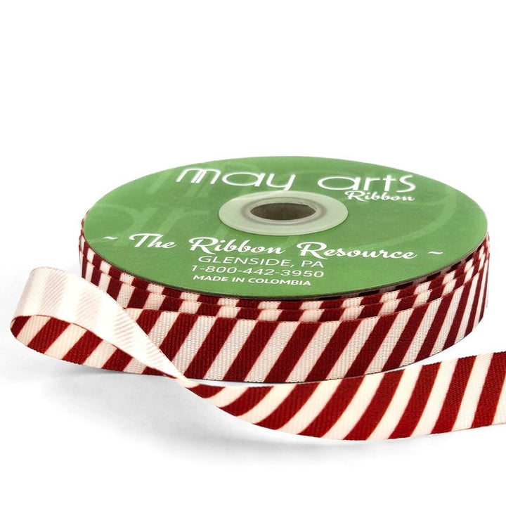 5/8" Diagonal Stripe Grosgrain Ribbon