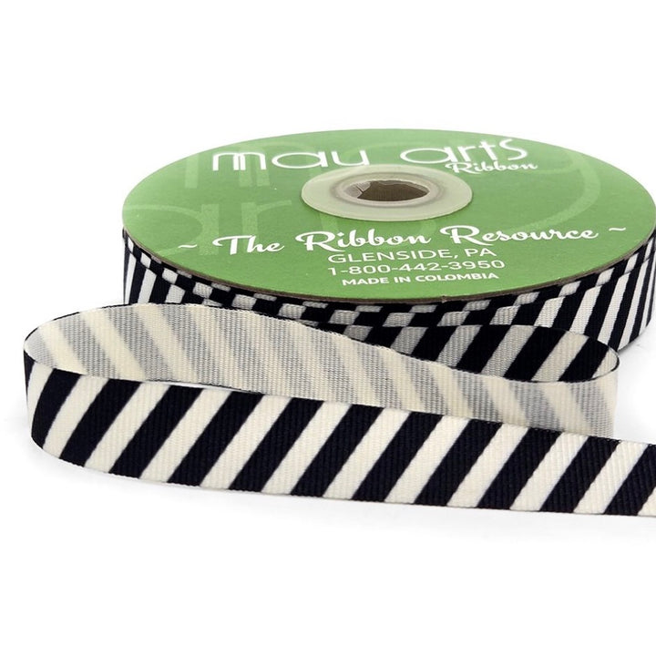 5/8" Diagonal Stripe Grosgrain Ribbon