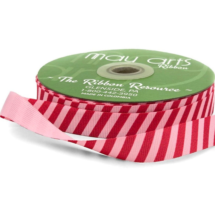 5/8" Diagonal Stripe Grosgrain Ribbon