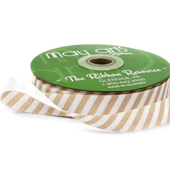 5/8" Diagonal Stripe Grosgrain Ribbon