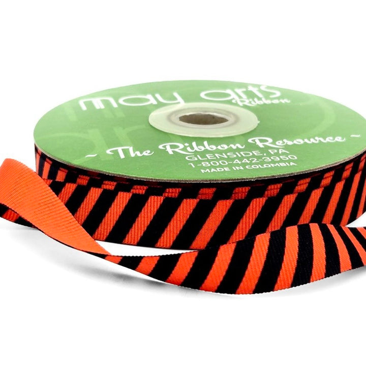 5/8" Diagonal Stripe Grosgrain Ribbon