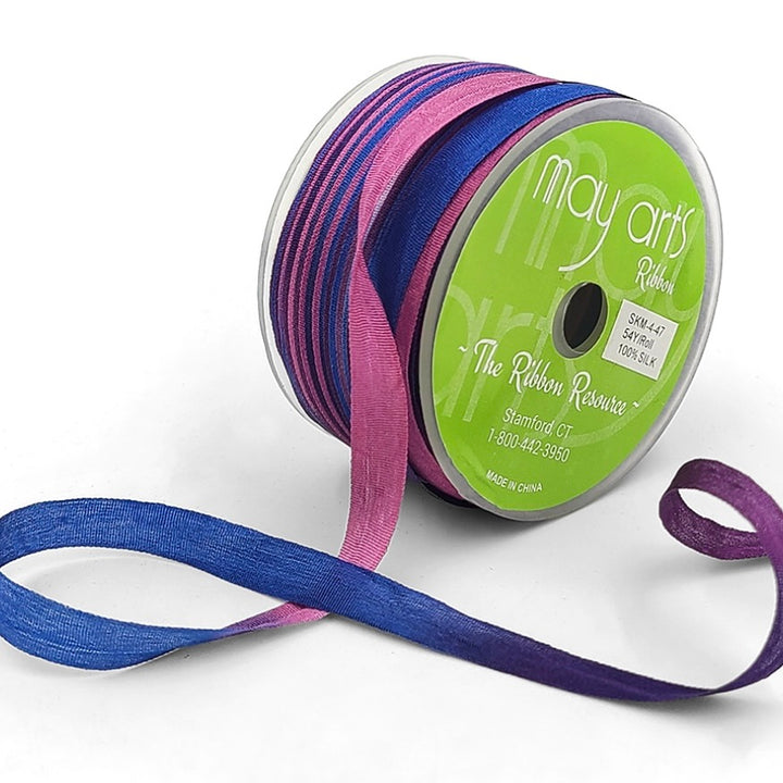 1/4" 100% Hand-Dyed Variegated Silk Ribbon