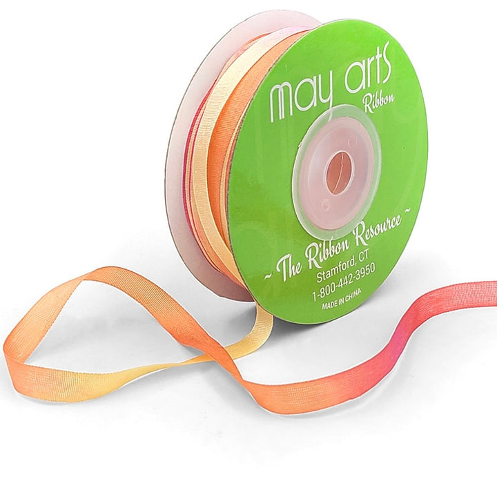 1/4" 100% Hand-Dyed Variegated Silk Ribbon