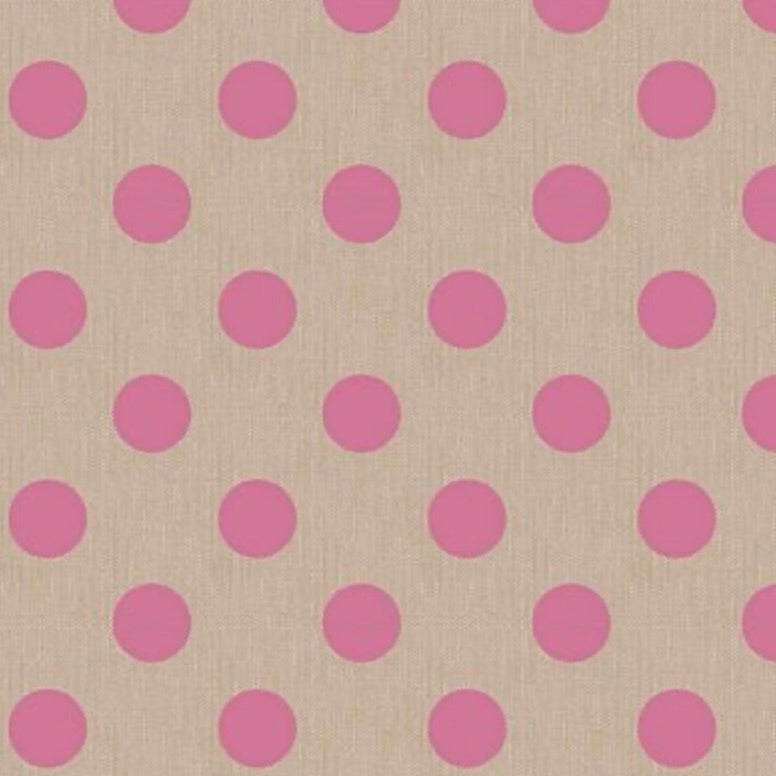 Tilda Chambray Fabric by the 1/4 Yard - Pink Dots