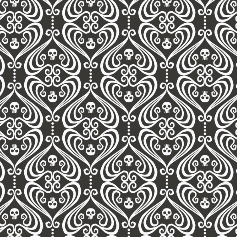 Gothic Whimsy by the 1/4 Yard - Ornaments Black