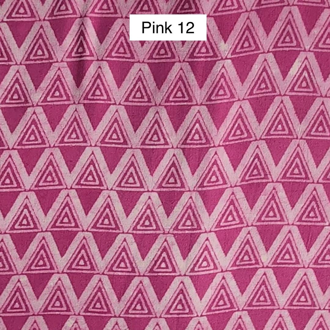 Block Printed Indian Cotton Fabric by the 1/4 Yard - Pink 12