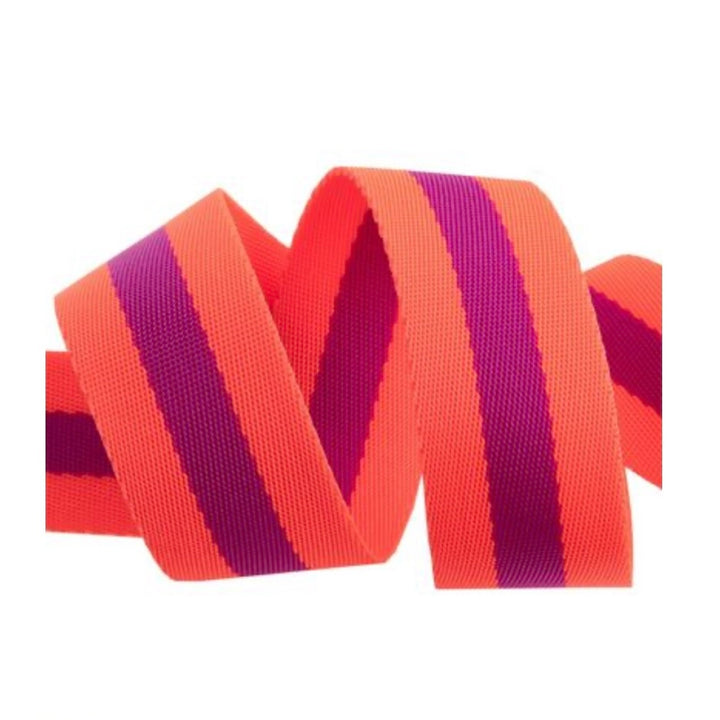 Tula Pink Webbing 1.5 in - Watermelon & Plum