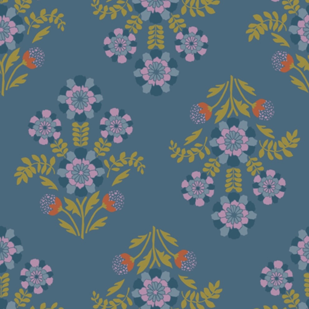 Starling by the 1/4 Yard - Bramblebloom Blue