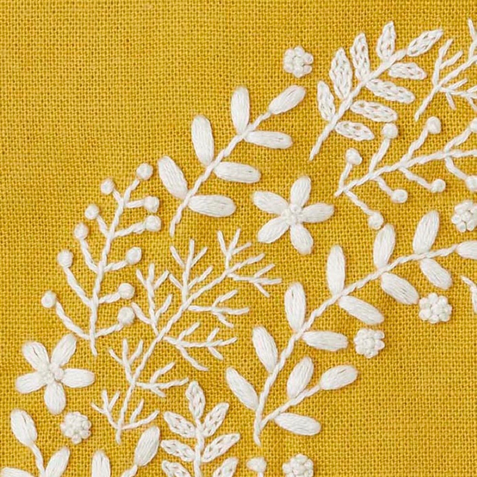 Mini Tote Bag Embroidery Kit - Sunny Wreath