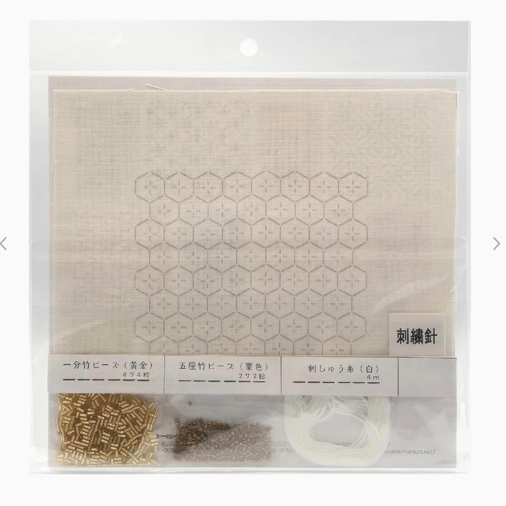 TOHO Bead Sashiko Kit Cross Tortishell