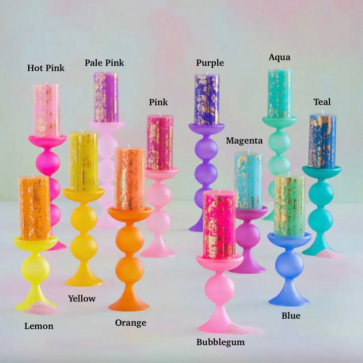 Glitterville Frosted Pillar Candle Holder