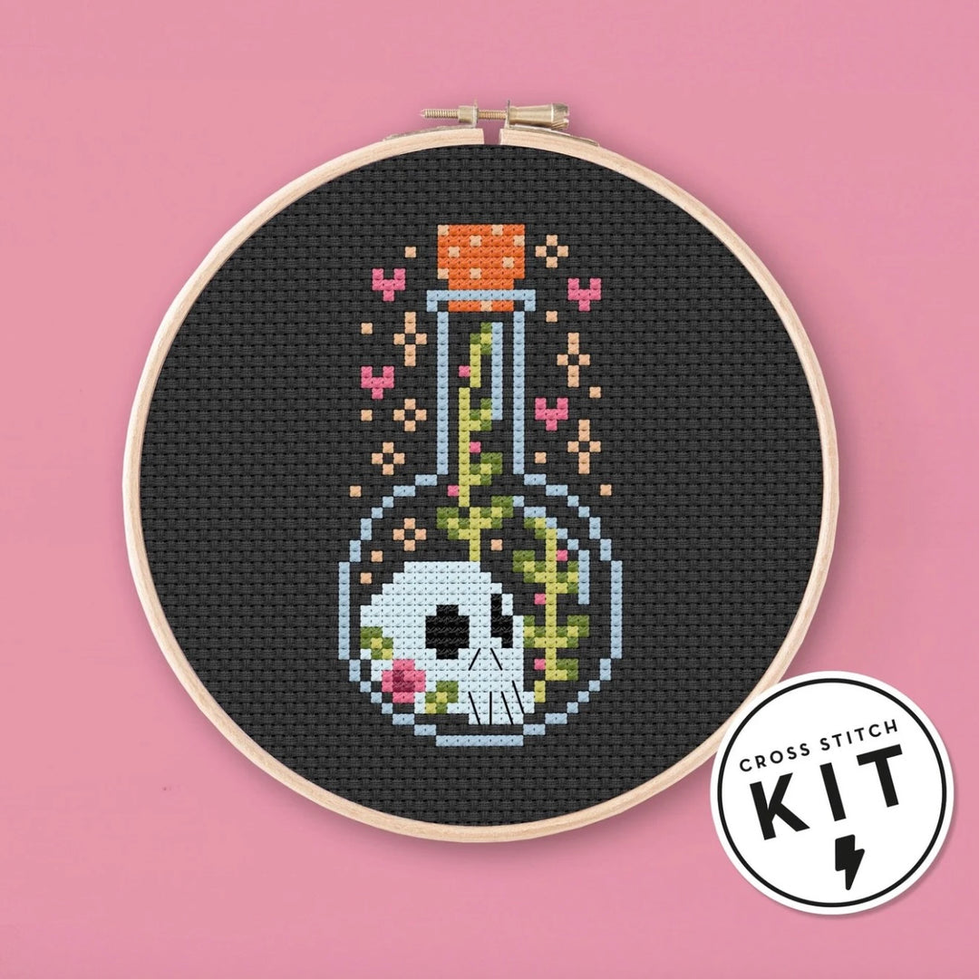 Skull Potion Cross Stitch Kit