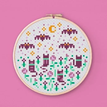 Cats and Bats Cross Stitch Kit