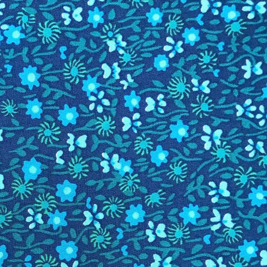 Petit Pan Cotton by the 1/4 Yard - Flower Power Indigo