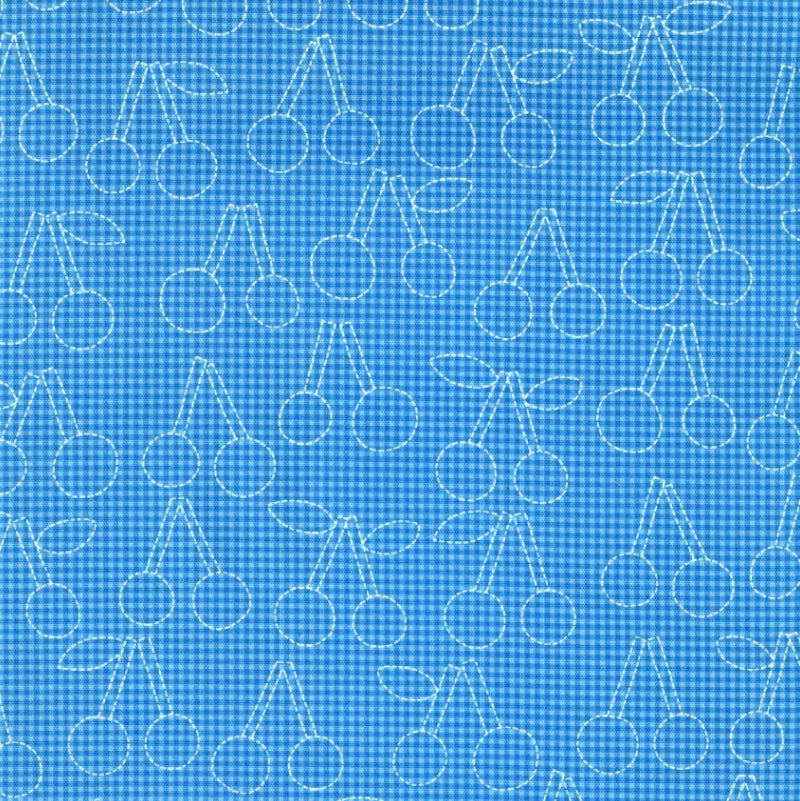 Kokka Kawaii by the 1/4 Yard - Blue Cherries