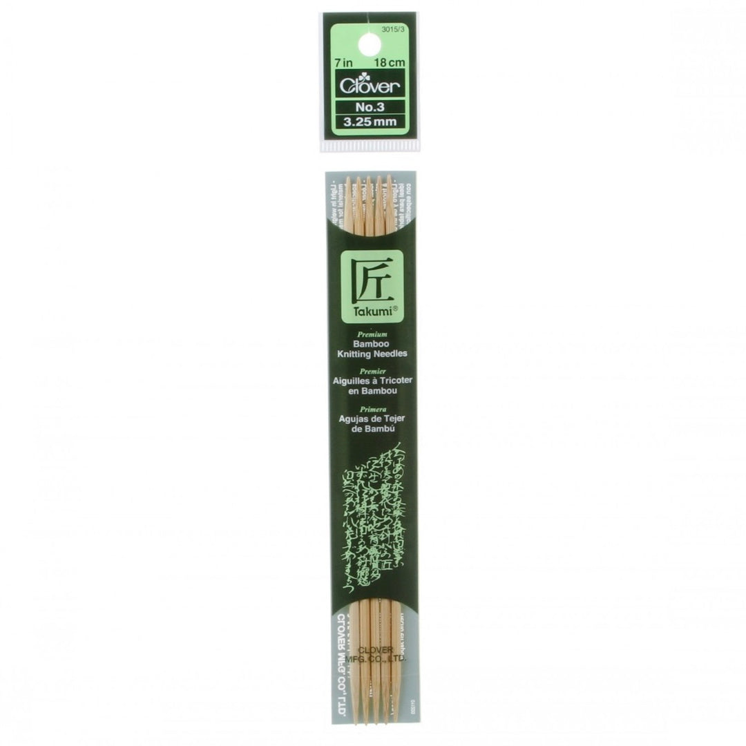 Clover Takumi Bamboo Double Point Knitting Needles