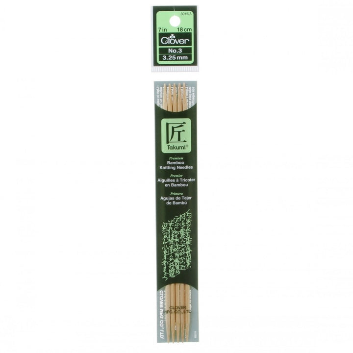 Clover Takumi Bamboo Double Point Knitting Needles