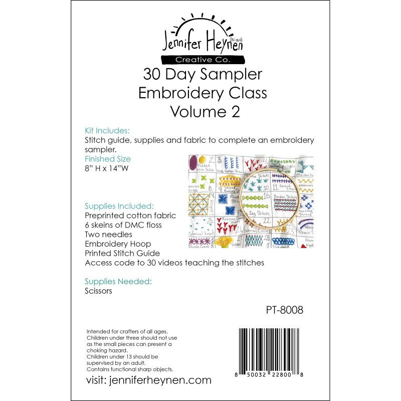 30 Day Sampler Embroidery Kit Vol. 2