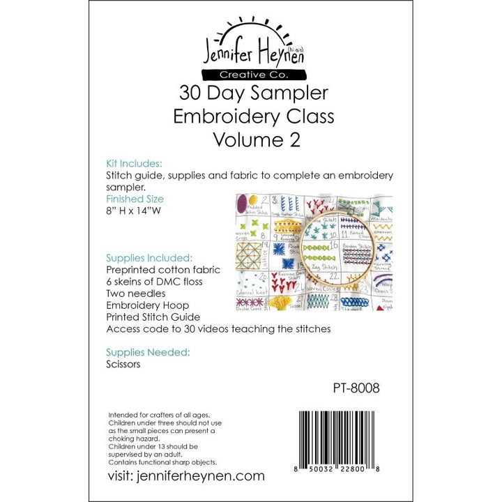 30 Day Sampler Embroidery Kit Vol. 2