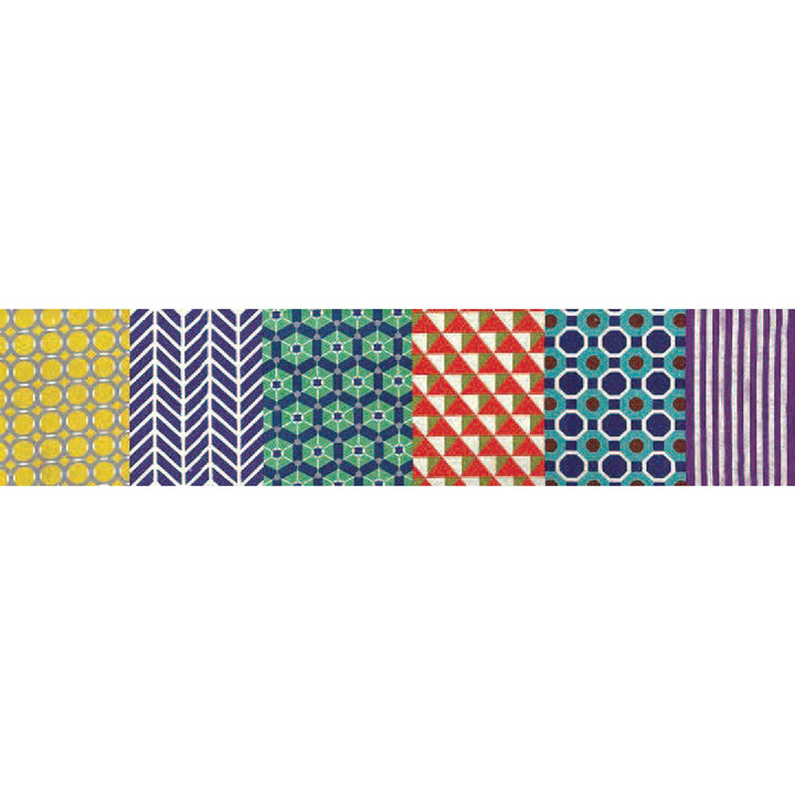 Echino Geometric Panels Fabric by the 1/4 Yard - Red