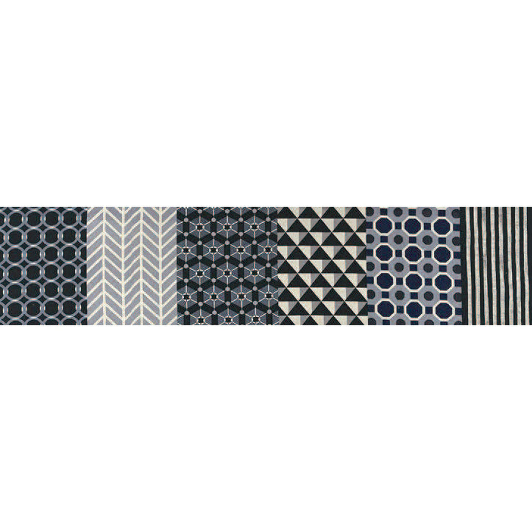 Echino Geometric Panels Fabric by the 1/4 Yard - Gray