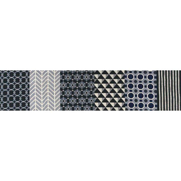 Echino Geometric Panels Fabric by the 1/4 Yard - Gray