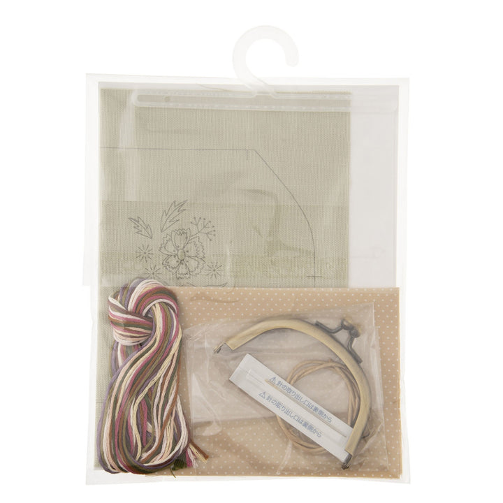 Botanique Embroidery Purse Kit Green