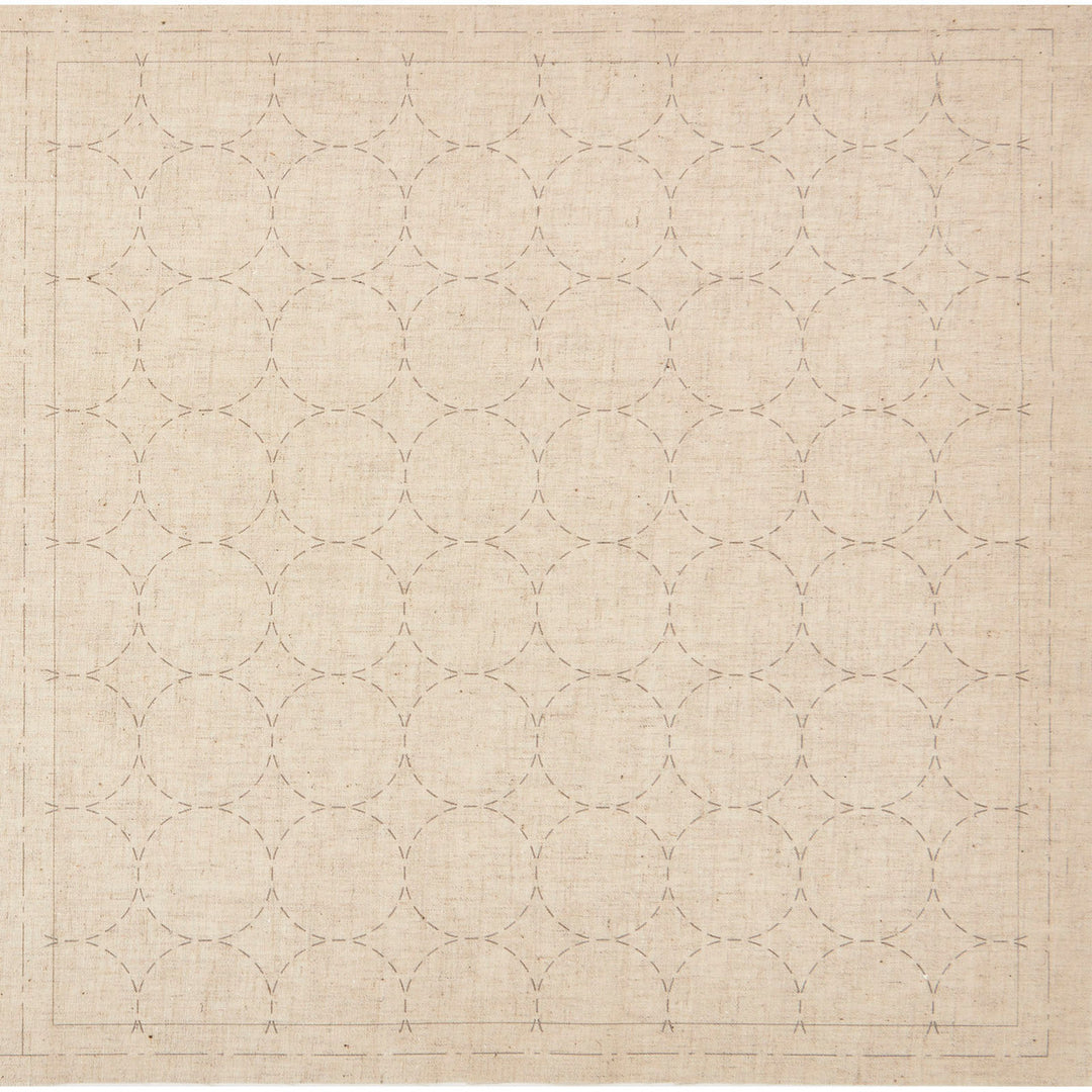 Sashiko Pre-Printed Cloth - Maru-Tsunagi Natural