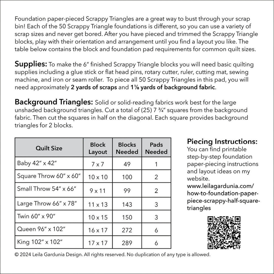 Scrappy Triangle 6" FPP Pad