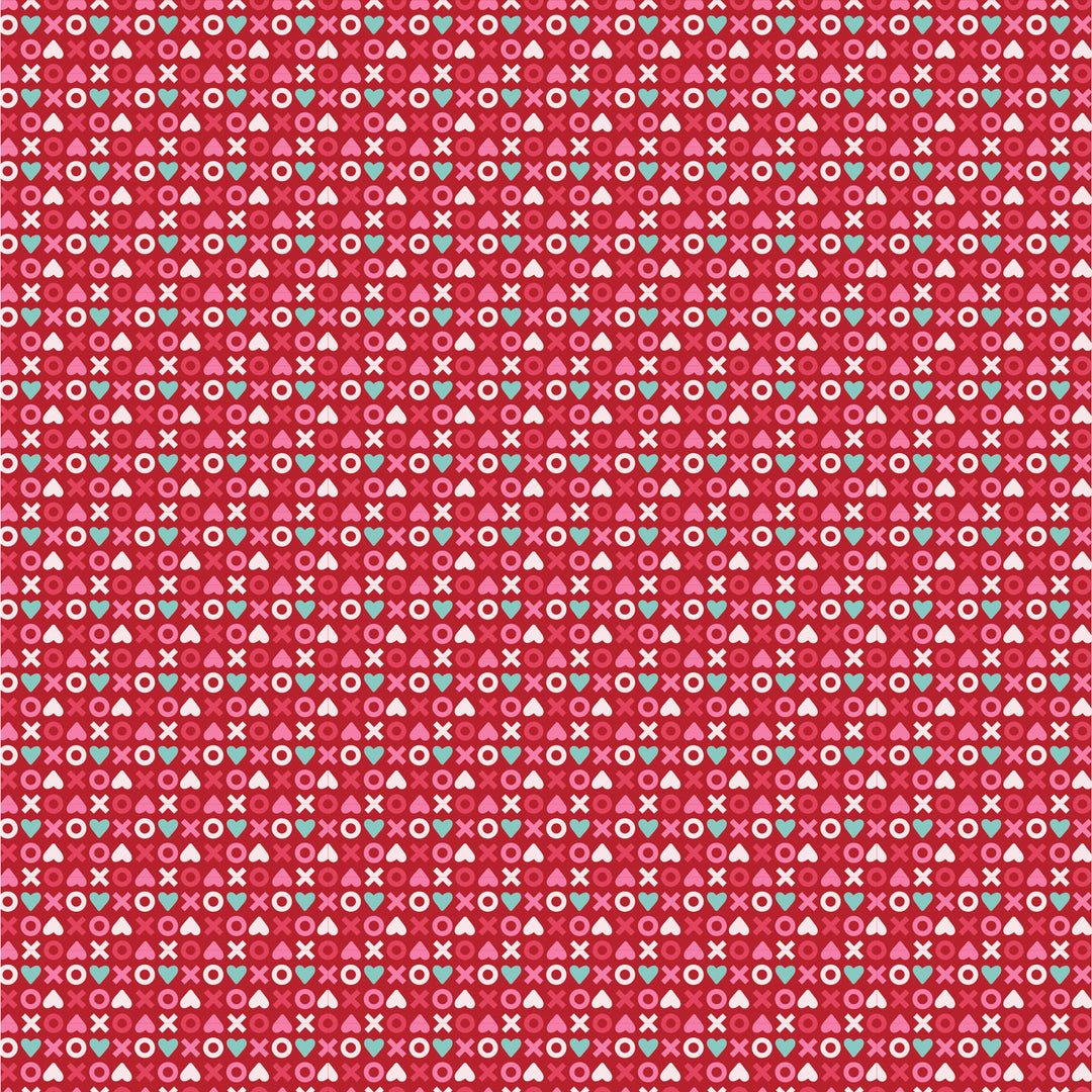 Smitten Chicken by the 1/4 Yard - XOXO Red