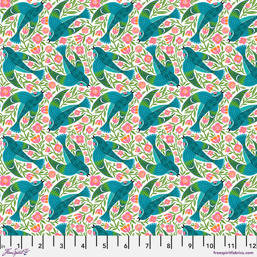What the Birds Said by the 1/4 Yard - Blue Birdy