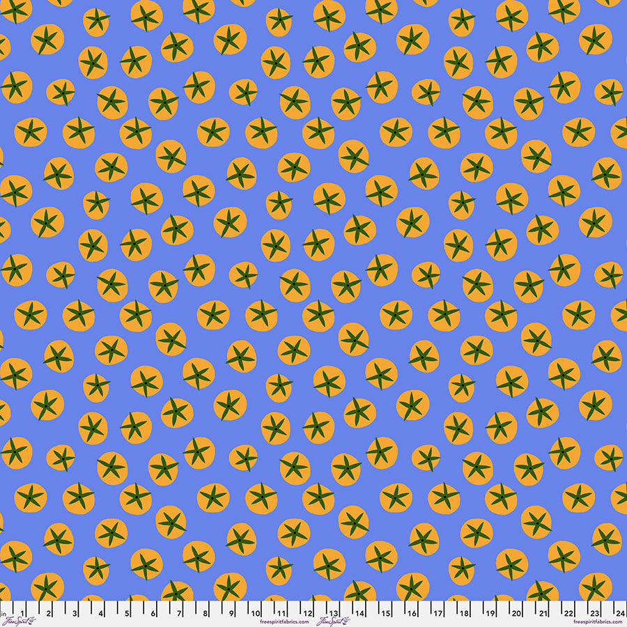 Vegetable Patch by the 1/4 Yard - Tomato Blue