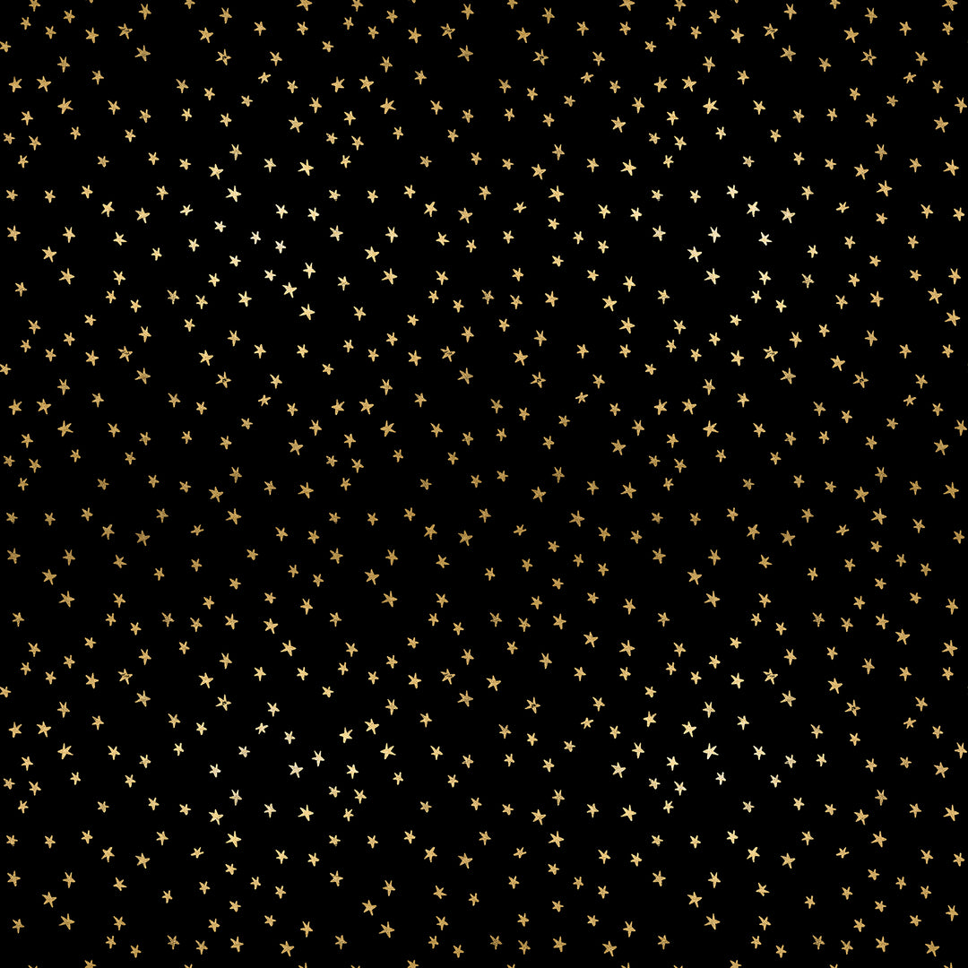 Mini Starry by the 1/4 Yard - Black Gold