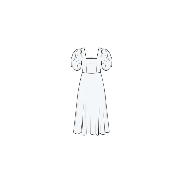 Square Dress x Puff Sleeves Pattern