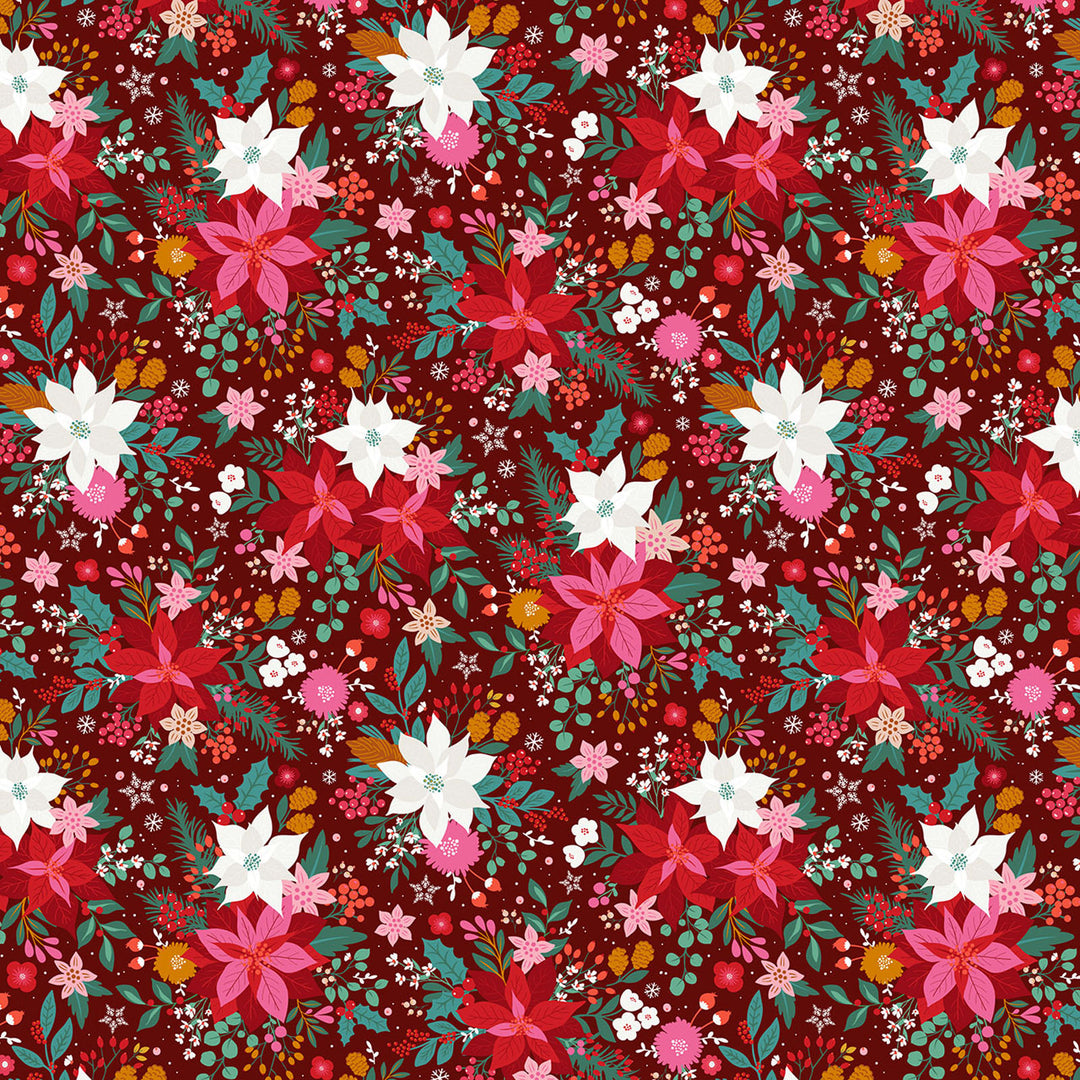 Deck the Halls by the 1/4 Yard - Poinsettia
