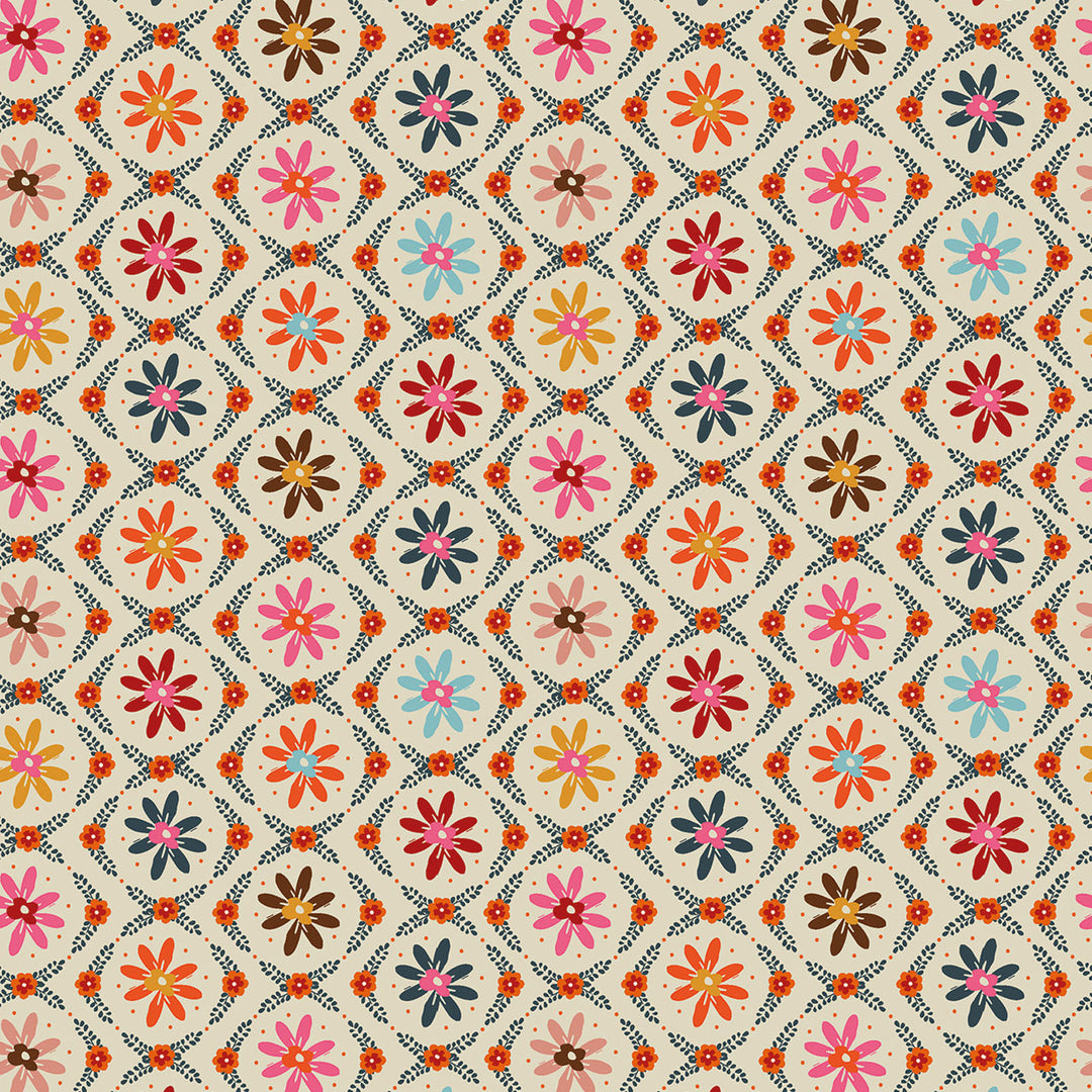 Fine Folk by the 1/4 Yard - Daisy Chain Ecru
