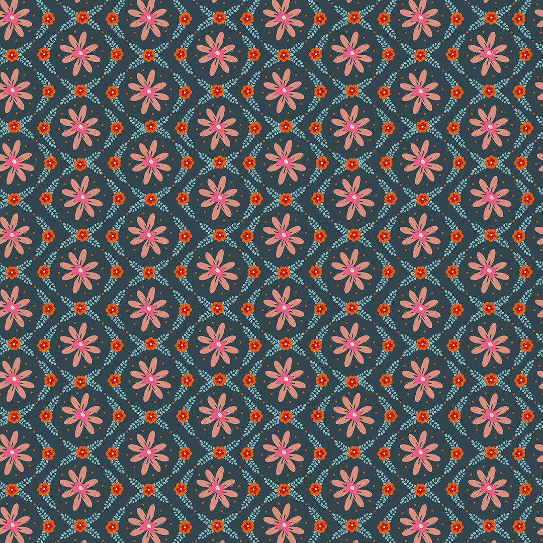 Fine Folk by the 1/4 Yard - Daisy Chain Denim