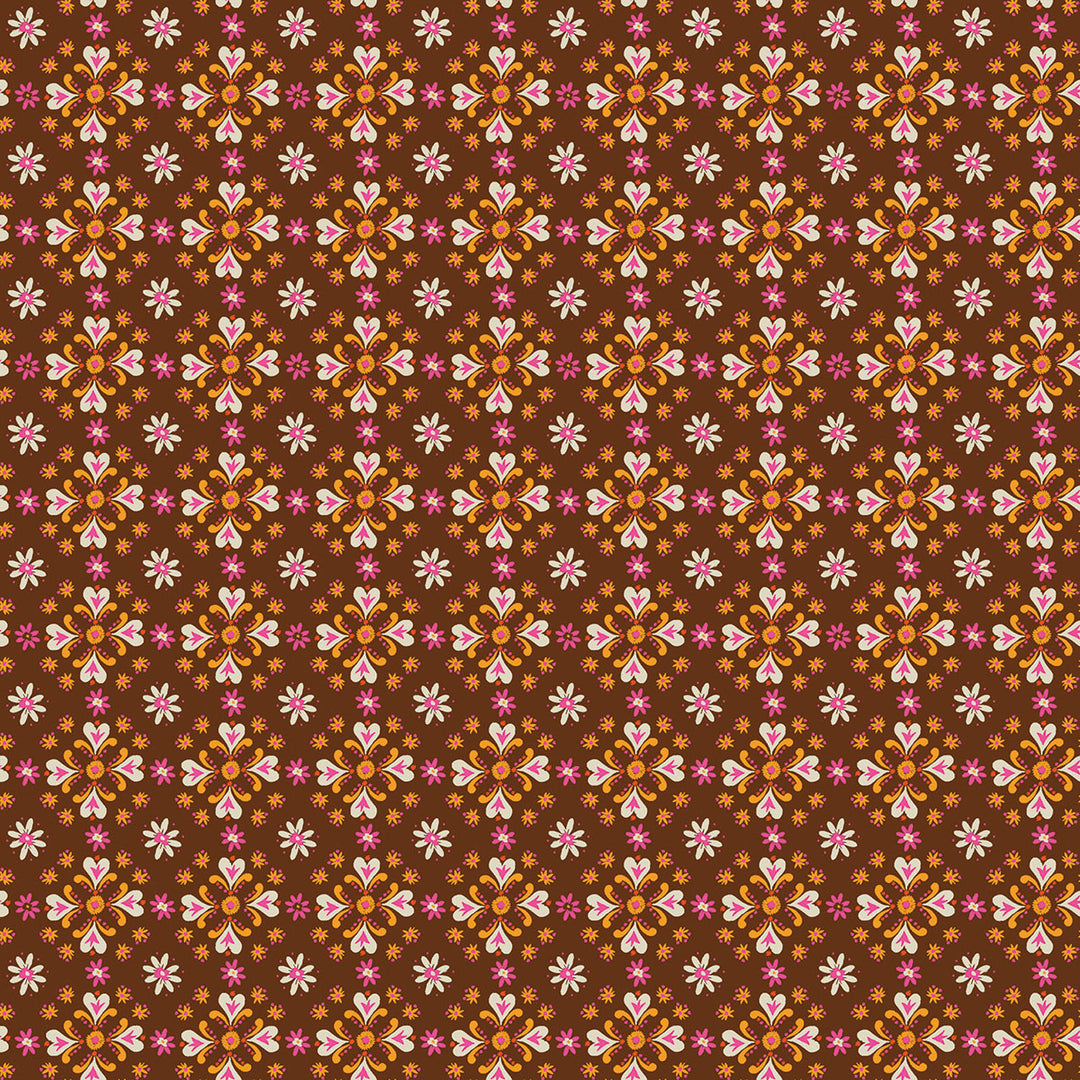 Fine Folk by the 1/4 Yard - Folk Foulard Pecan