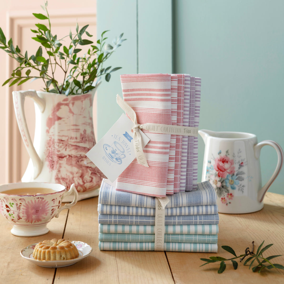 Woven Tea Towel Fat Quarter Bundle - Teal