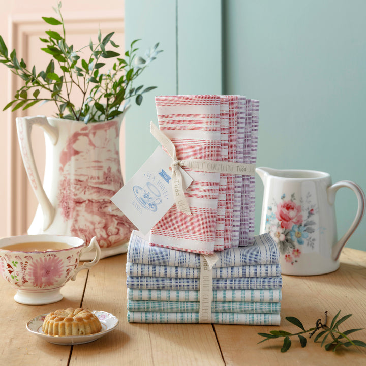 Woven Tea Towel Fat Quarter Bundle - Plum