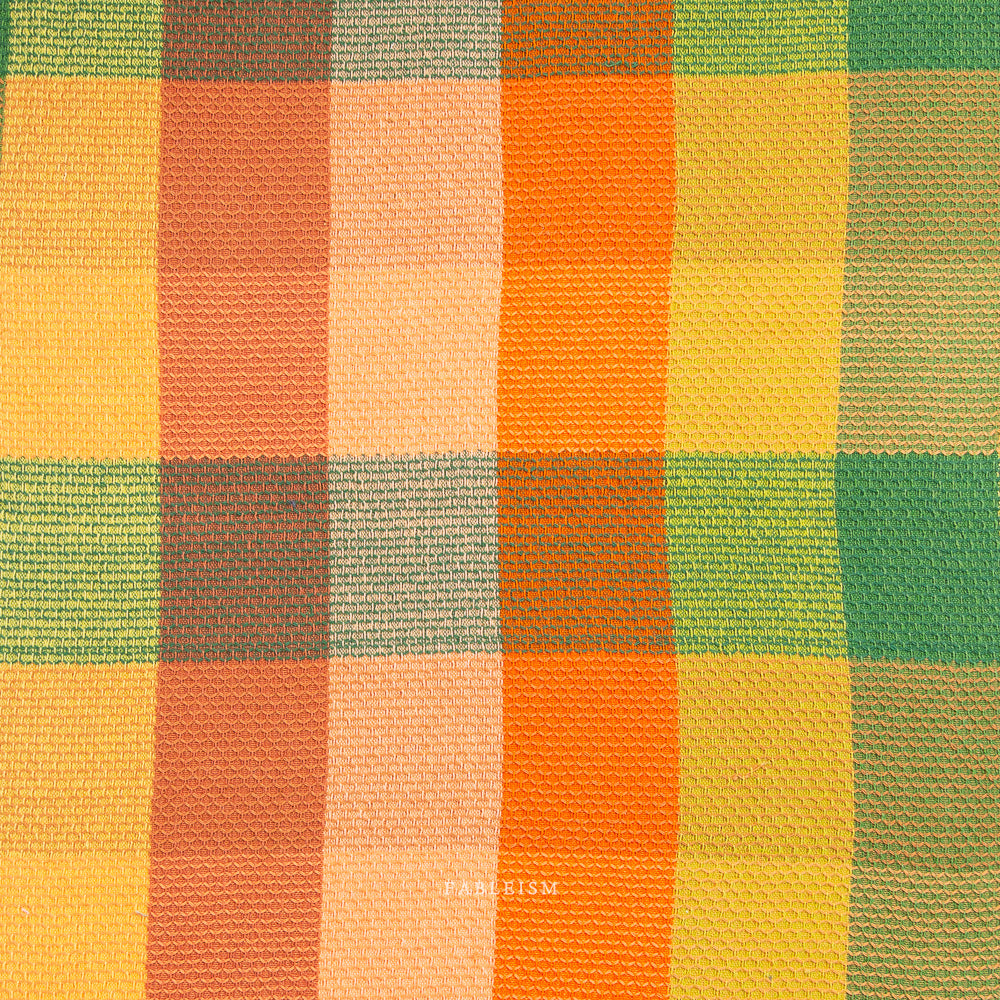 Waffle Happy Checkers by the 1/4 Yard - Cider